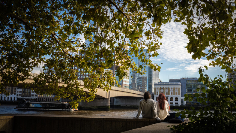 Couple sitting in London