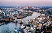sunset view of London city.