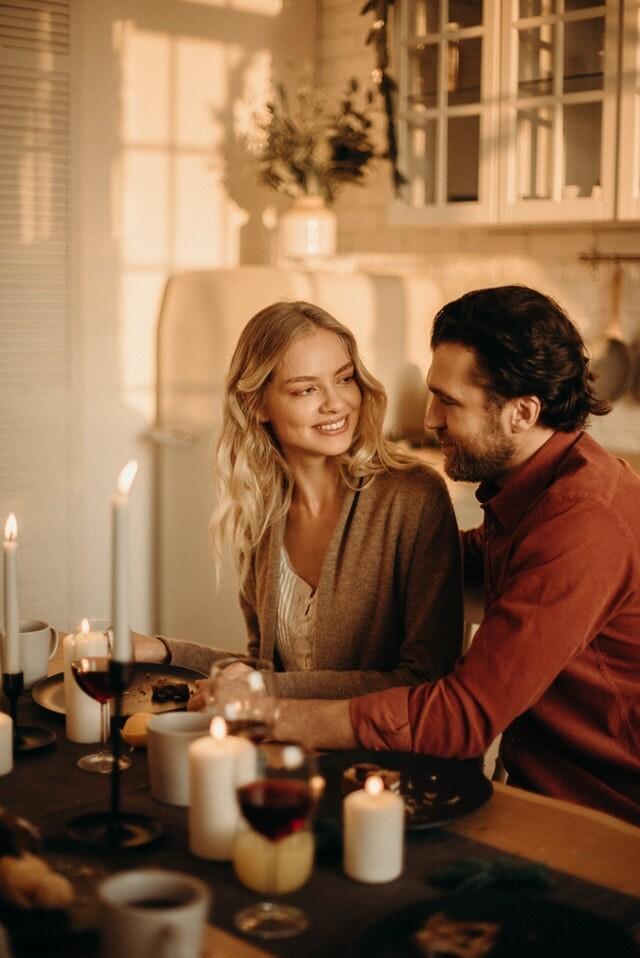 couple looking into each other's eyes