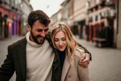 Happy couple who met through a dating agency and matchmaking service in London