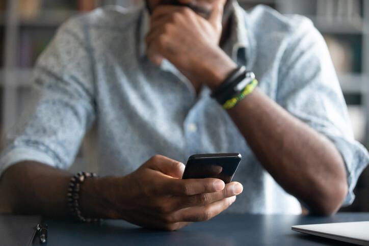 Man waiting for text messages